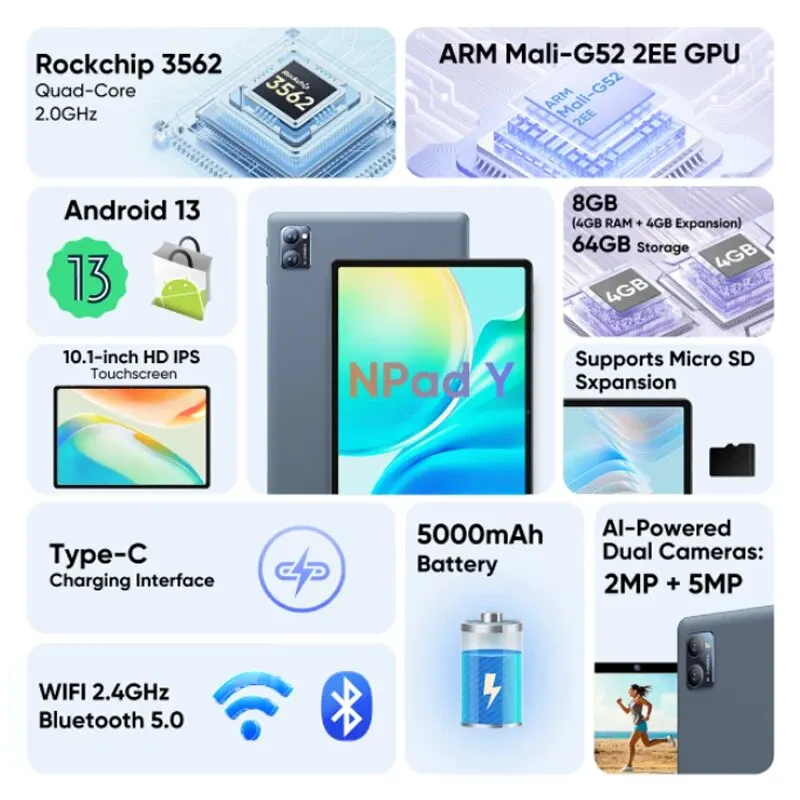 Рисунок 3 - N-ONE Планшет Npad Y1 Android13 8(4 + 4) ГБ 64 ГБ 10