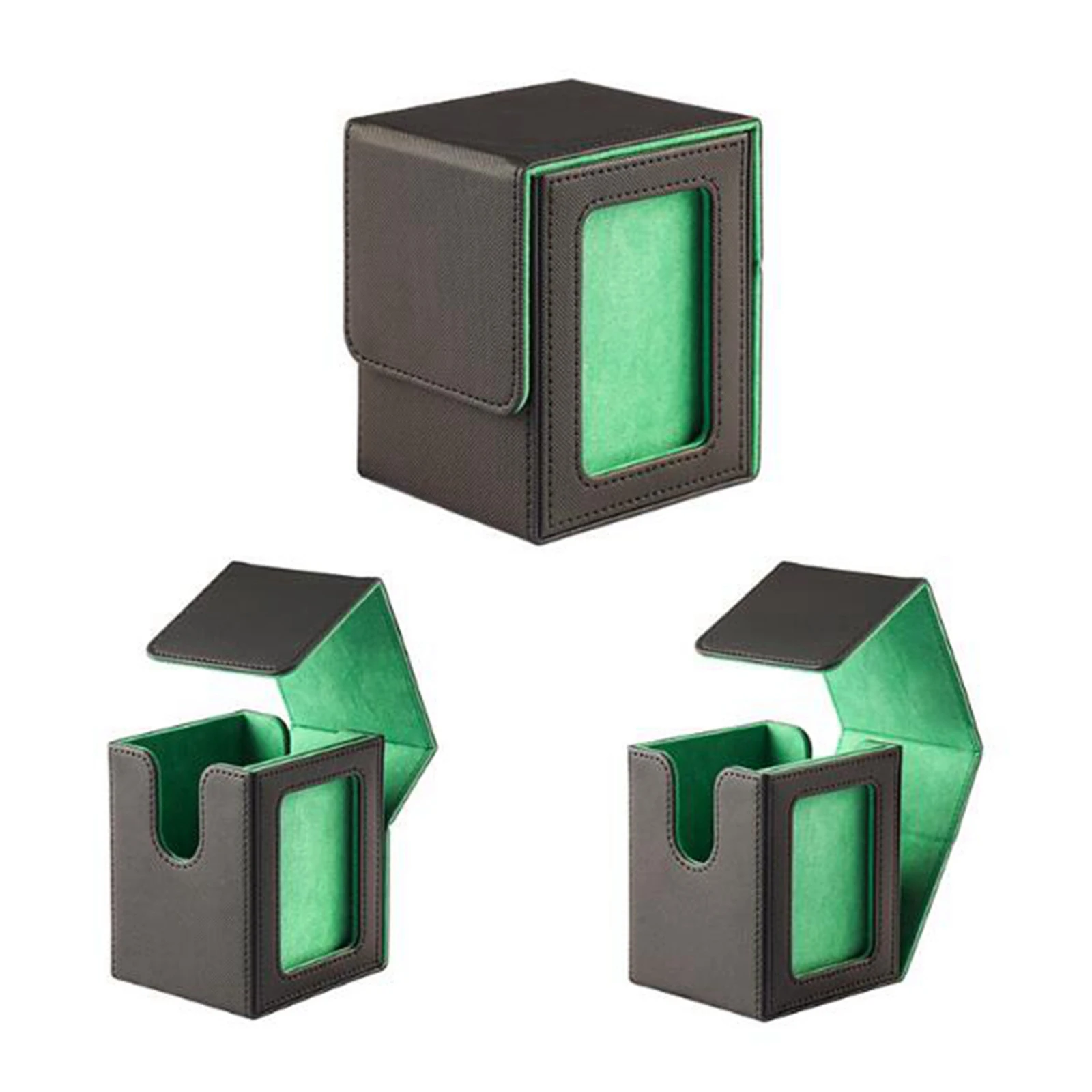 100+ Cards Deck Box Card Storage Box Premium PU Leather Container Gaming Card Holder for Collectible Cards 4