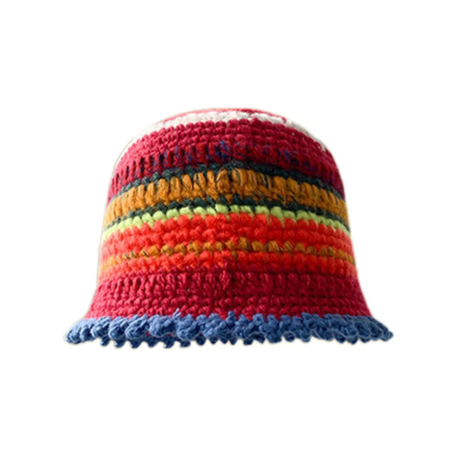 Y2k Knitted Hat For Women Fall Winter Warm Plush Striped Fisherman Hat Fluffy Cozy Elastic Stretch Knit Cap 2