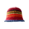 Y2k Knitted Hat For Women Fall Winter Warm Plush Striped Fisherman Hat Fluffy Cozy Elastic Stretch Knit Cap 2
