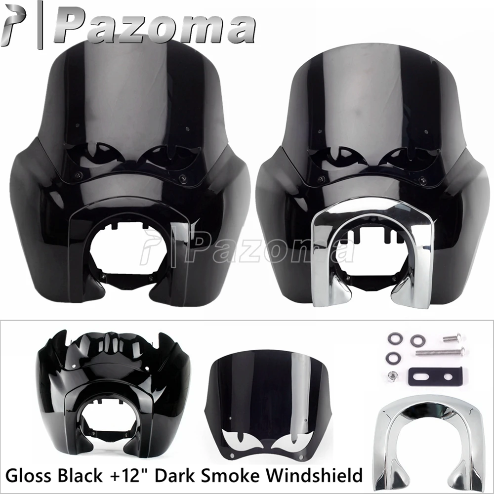 Club Style Headlight Cowl Fairing Windshield For Harley Softail Street Bob FXBB 114 FXBBS Low Rider FXLR Standard FXST -