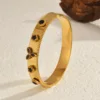 Nextvance 2024 New 18K Gold Plated Bangles With White Black Zircon Stainless Steel For Women High-End Christmas Jewelry Gifts 5