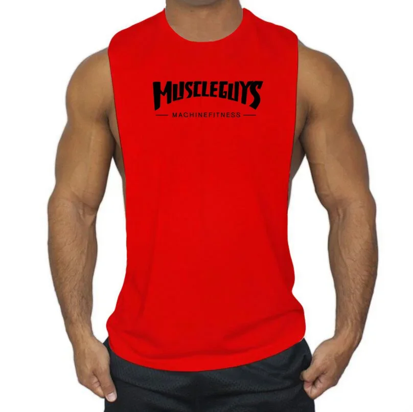 

Gym Casual Fashion Mens Tank Top Muscle Sleeveless Sporting Running Workout Clothing Cool Singlets Printed Fitness Vest