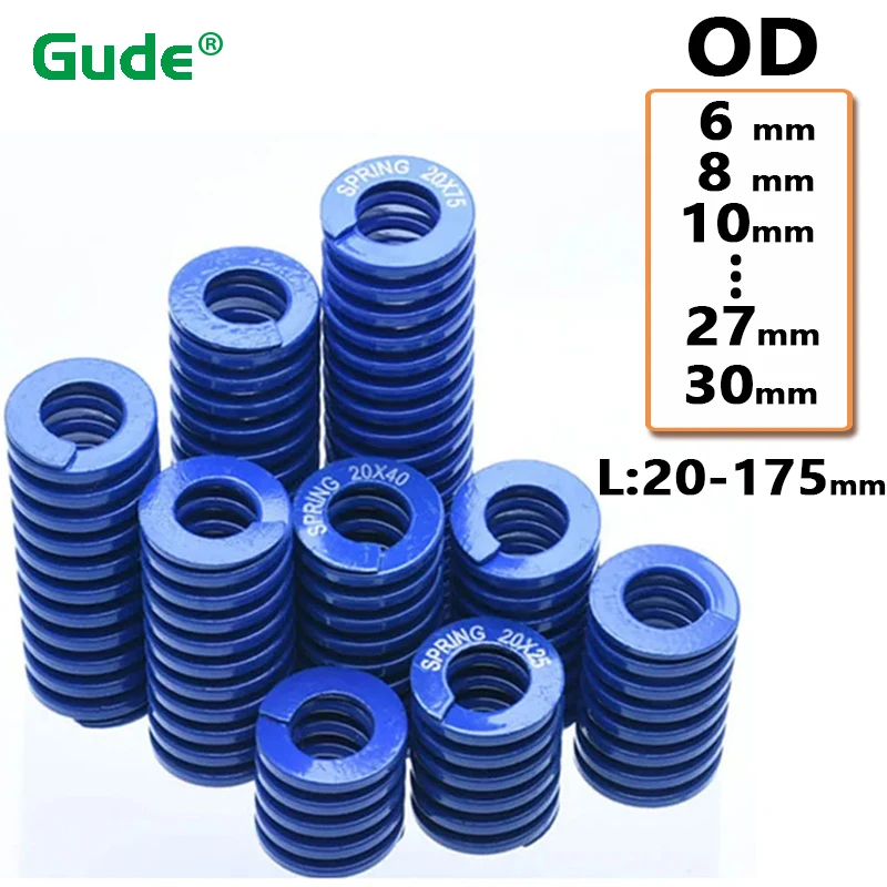 Molle Per Stampi A Carico Leggero Molla Di Compressione Blu Diametro Esterno 8 10 12 14 16 18 20 22 25 27 30 35 40 50mm Lunghezza 20 - 200mm - Foto 10