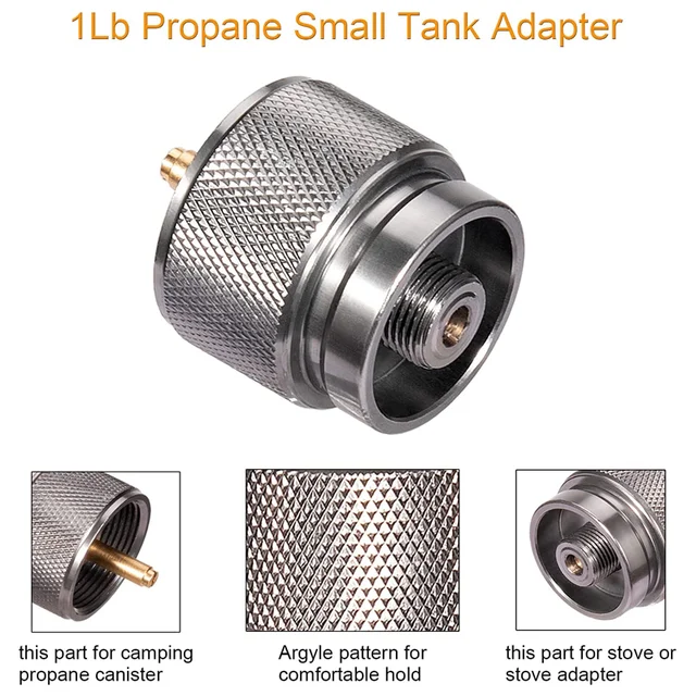 Hamans Adaptateur propane pour réchaud de camping - Adaptateur de gaz -  Convertisseur de propane extérieur - Entrée de petit réservoir EN417 -  Valve