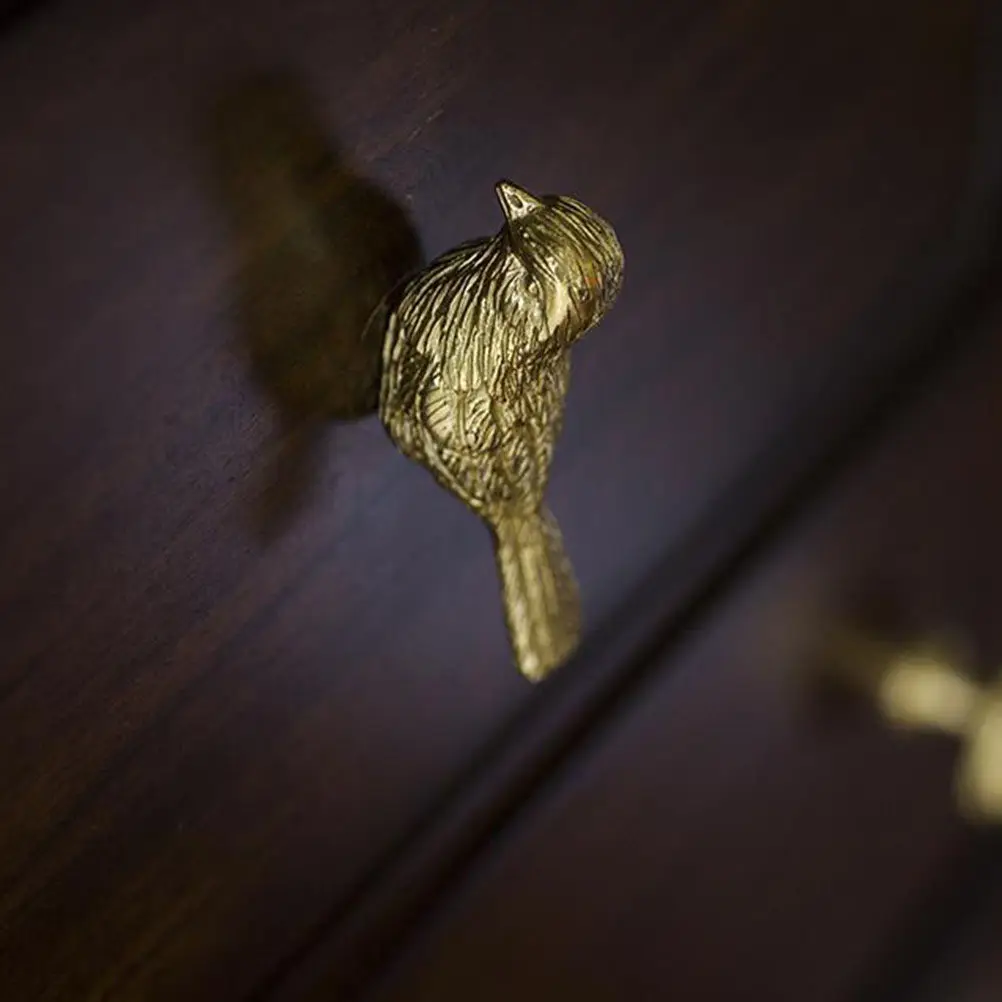 มือจับลิ้นชักทองเหลืองรูปนก 1 ชิ้น สำหรับตู้เสื้อผ้า ตู้เก็บของ ตู้ไวน์ ของตกแต่งบ้าน 1