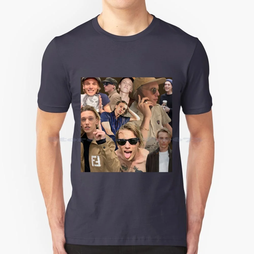 thumbnail image 1 of Jamie Campbell Bower Collage T Shirt 100% Cotton Tee Things Stranger Actor Man Vecna 001 Villian The Mortal Instruments City Of, 1 of 4