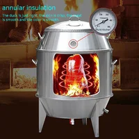 Charcoal Roast Duck Oven Commercial Stainless Steel Meat Roasting Stove Double Layer Heat Preservation Duck Goose Roaster 90CM 1