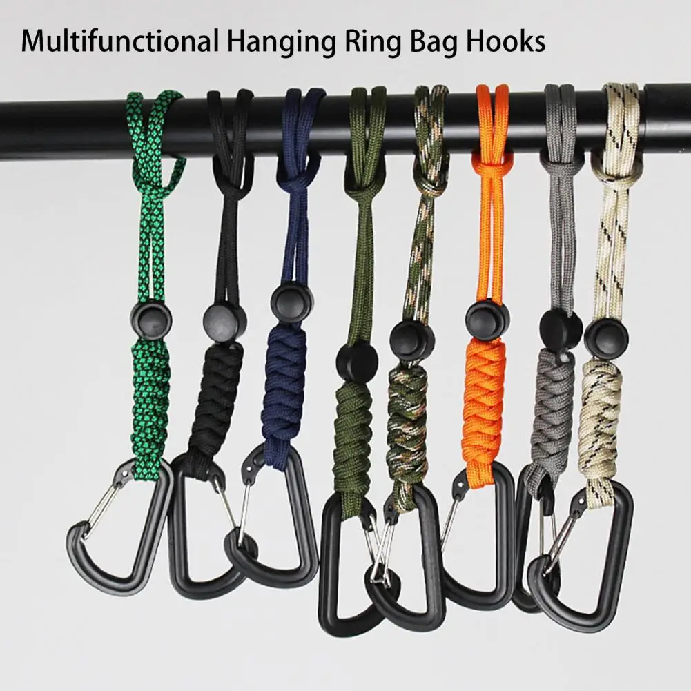 

Adjustable Elastic Buckle Hanging Buckle Nylon Anti-loss Wear-resistant Mountaineering Keychain Ring Hook