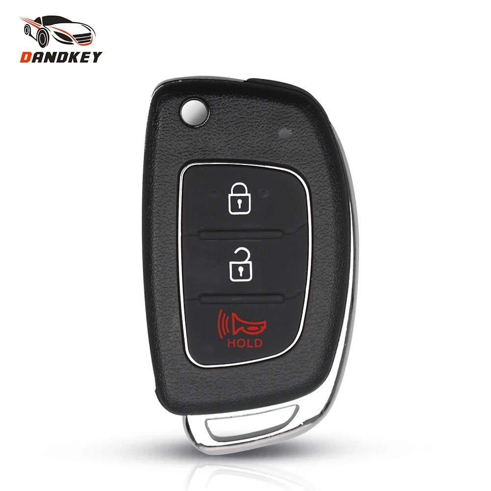 

Dandkey Filp For Hyundai Santa Fe Sonata Tucson Accent I30 I40 I45 3 Button Folding Remote Uncut Key Fob Car Key Case shell