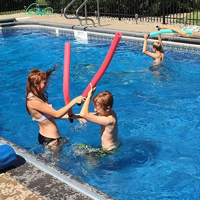 Úszómedence Tészta Úszó Rugalmas Sor Gyűrű Gyerekek Medence Világos Piros Kék Hab Woggle Szilárd Úszás - Image 4