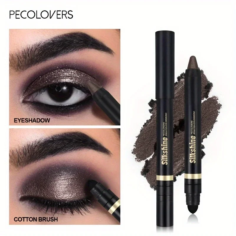 Smoky Eyeshadow Pencil Stick Waterproof Pearlescent Metallic Glitter Eye Shadow Highlighter Pen Makeup Tool