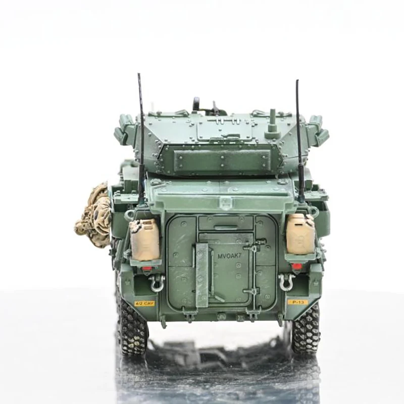 다이캐스트 1:72 스케일 미국 M1296 드라군 보병 추적 전투 차량 완제품 탱크 모델 컬렉션 선물 장난감