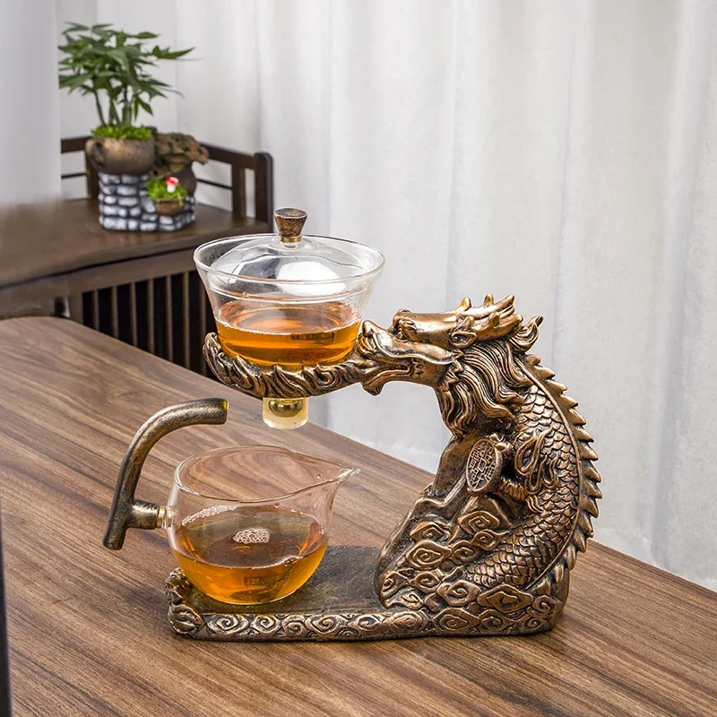 Automatic Teapot Tea Infuser Water Heat-resistant Kungfu Tea Drinking Creative GlassTea Set Magnetic Diversion