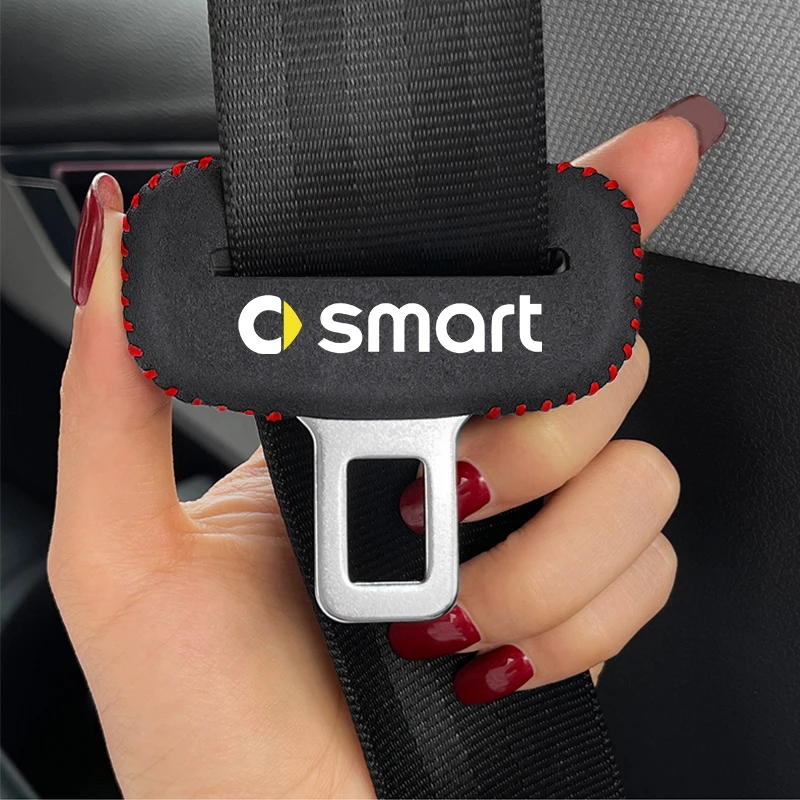 Car Logo Seat Safety Belt Buckle Cover Accessori Interni Per Smart Fortwo 451 450 453 Eq Forfour Coupe Crossblade Forvision