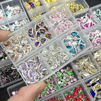 6 Grids Nail Rhinestones Saturn Planet Cross Nail Charms Jewelry Luxe Nail Parts Diamond Crystal Nail Art Decoration Accessories 2