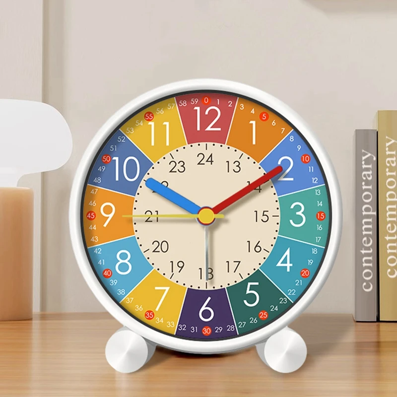 Round Desk Clock Kids Educational Digital Alarm Clocks Silent Timepieces Kids Table Teaching Clock Learning Clocks Decoration digital clock table clock lcd digital clock digital desk clock digital table clock mini desk clock