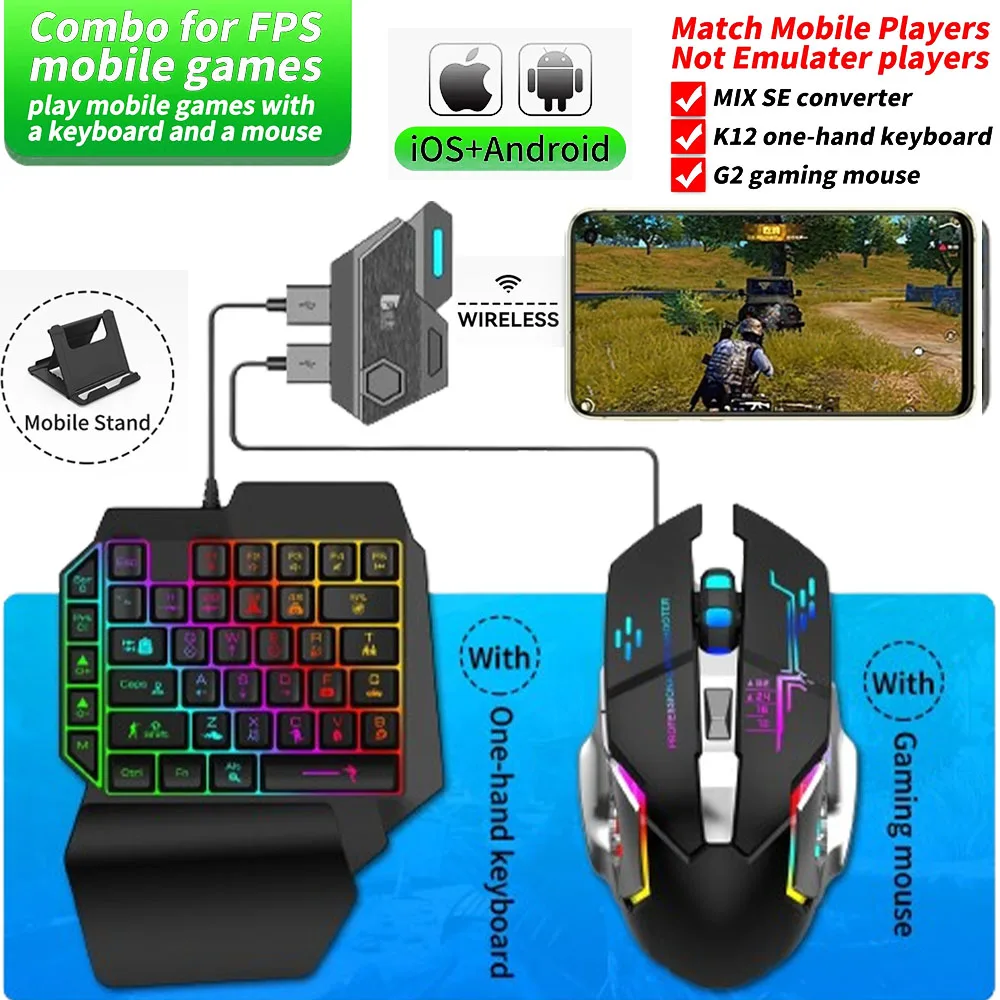 

Gaming Faster Reaction for Android IOS Mobile PUBG Games SE/Elite Mouse & Keyboard Converter Professional Game Accessories