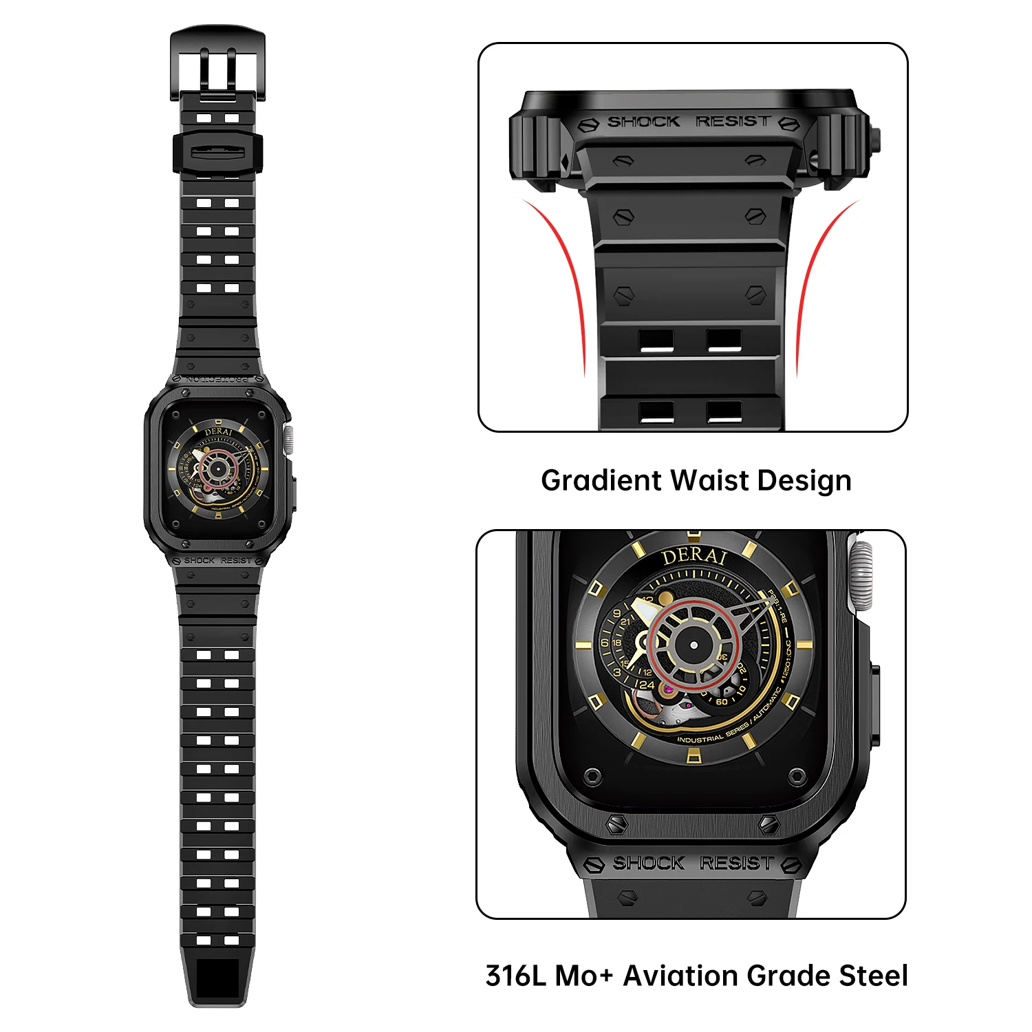 Stainless Steel case+silicone strap For Apple Watch Band 45mm 44mm 44 mm iwatch 4 5 SE 6 Cover bracelet apple watch serie 7 45mm
