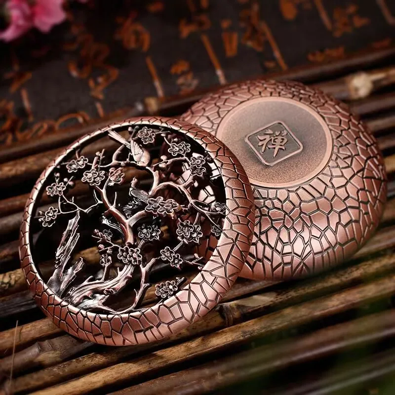 

Vintage Copper Incense Burner Yoga Mini Incense Incense Burner Incense Box Coil Incense Burner Metal Craft Home Decorations