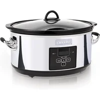 7 Quart Programmable Slow Cooker with Digital Timer, Food Warmer, Polished Platinum, Perfect  Everyday Meals and Entertaining 1