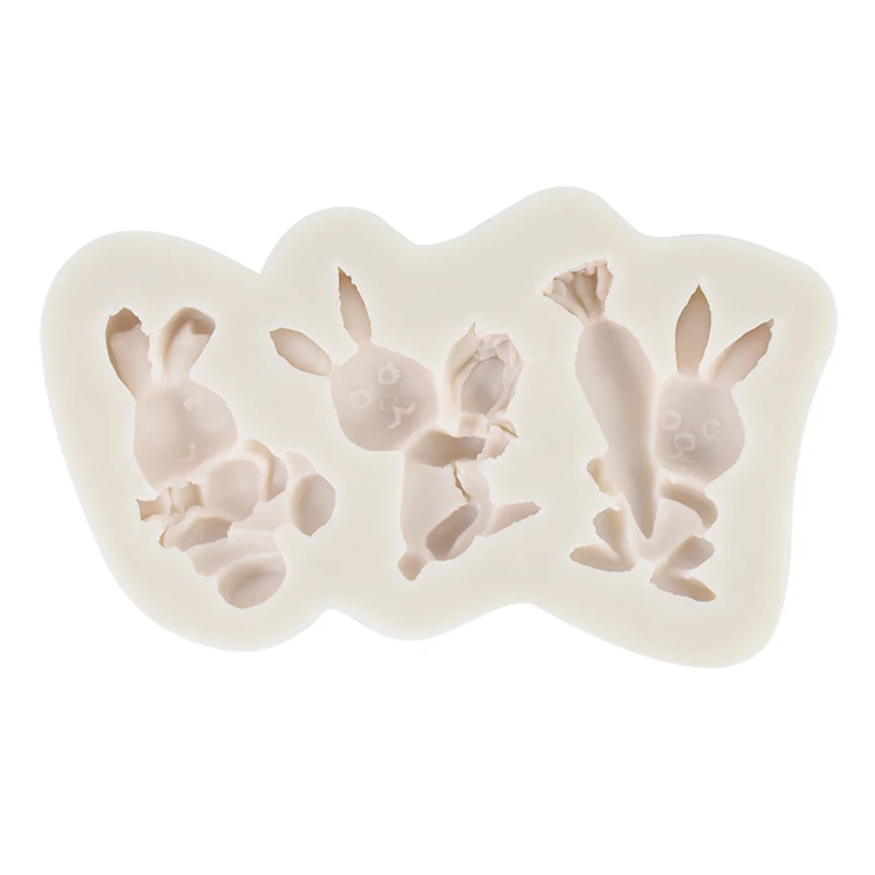 Easter Rabbit Silicone Mold Biscuit DIY Pastry Fondant Moulds Easter Party Home Baking Tool Birthday Party Cake Decoration