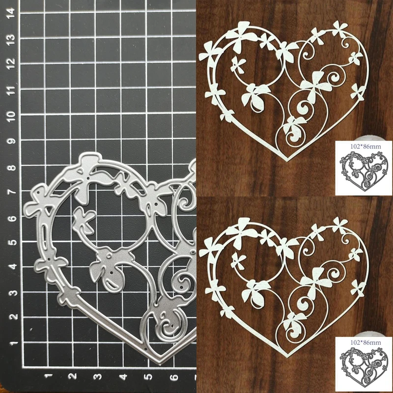 

Love Heart Decor Metal Cutting Dies Scrapbooking stamps embossing paper Cards border template punch Stencil DIY