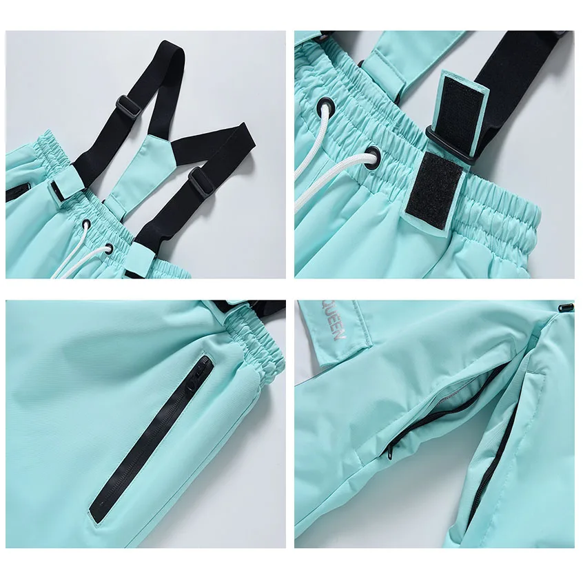 New Kids Winter Outdoor Ski Bibs Windproof Waterproof Warm Breathable Snowboarding Pants Boys And Girls Snow Sports Pants