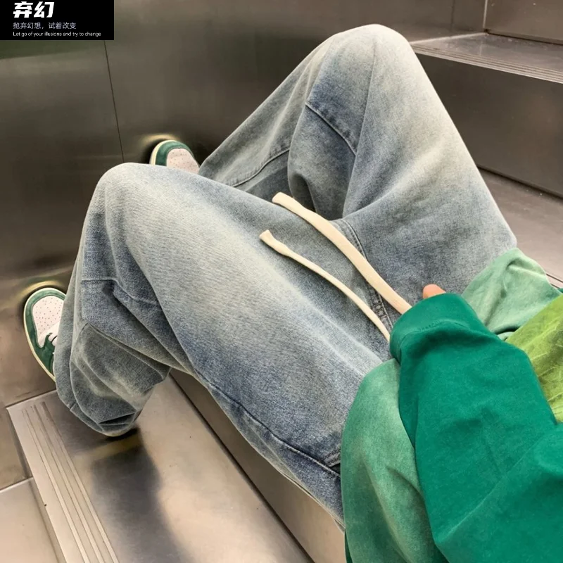 Men's Summer New 2024 Personalized Fashion Jeans Hip Hop High Street Popular Handsome Pants