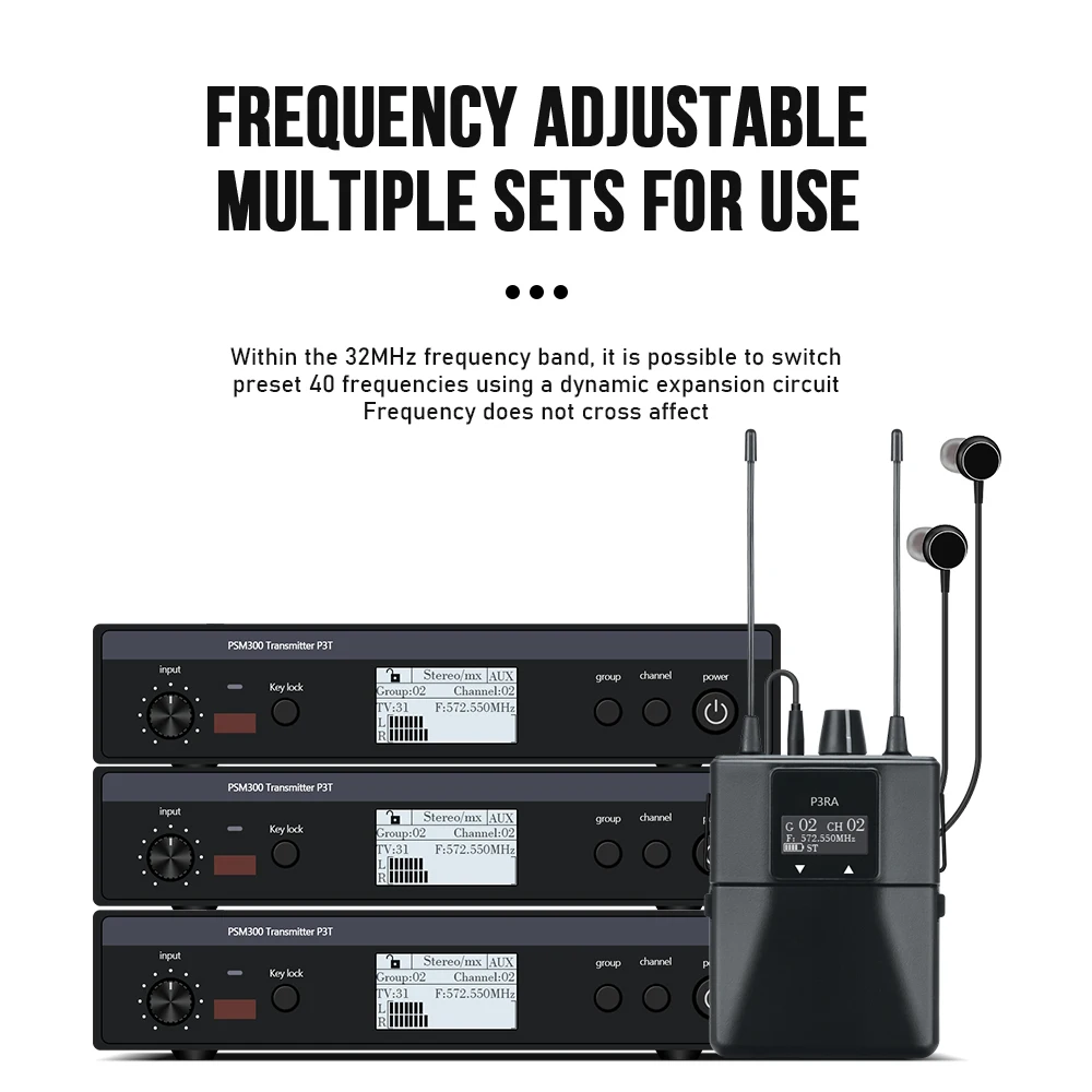 SIKETEER In-Ear Monitoring System PSM300 Stage Personal Wireless In Ear Monitor For Bands 500MHz 100mW 24-Bit Processor Audio