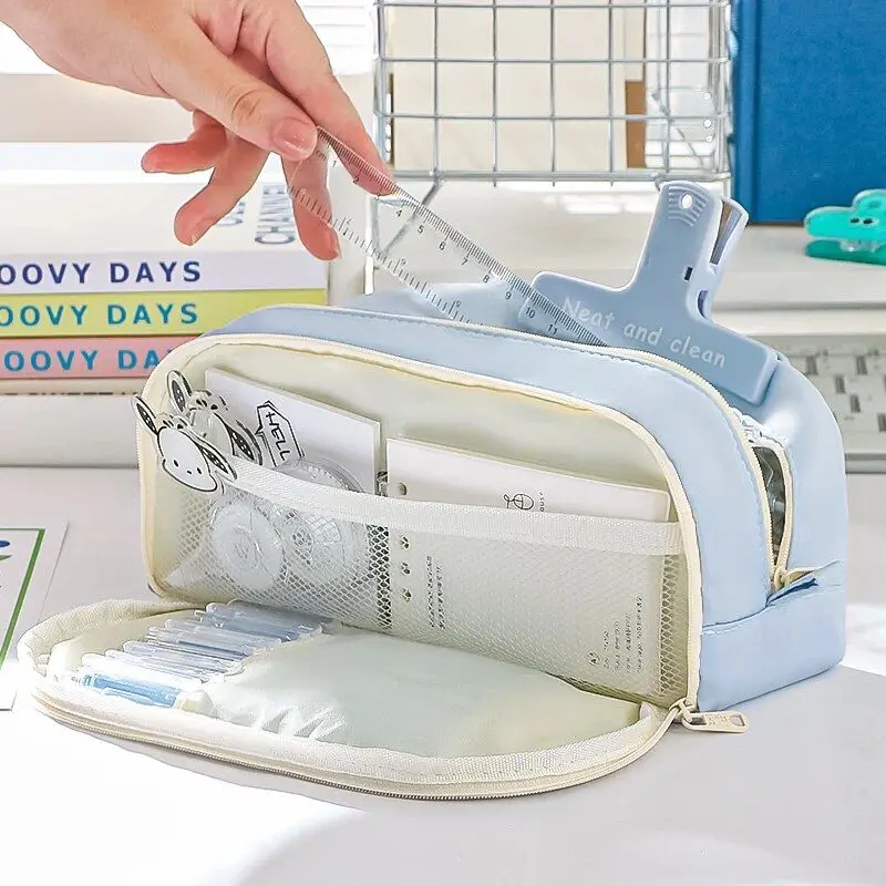 Learning Pencil Case Multi-layer Large Capacity Pencil Case Fashionable Simple and Practical Stationery Bag Storage Bag