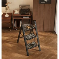 Antique Home Folding and Expansion Ladder Thickened Indoor Step Ladder Stool Three or Four Steps Climbing Multifunction Ladder 2