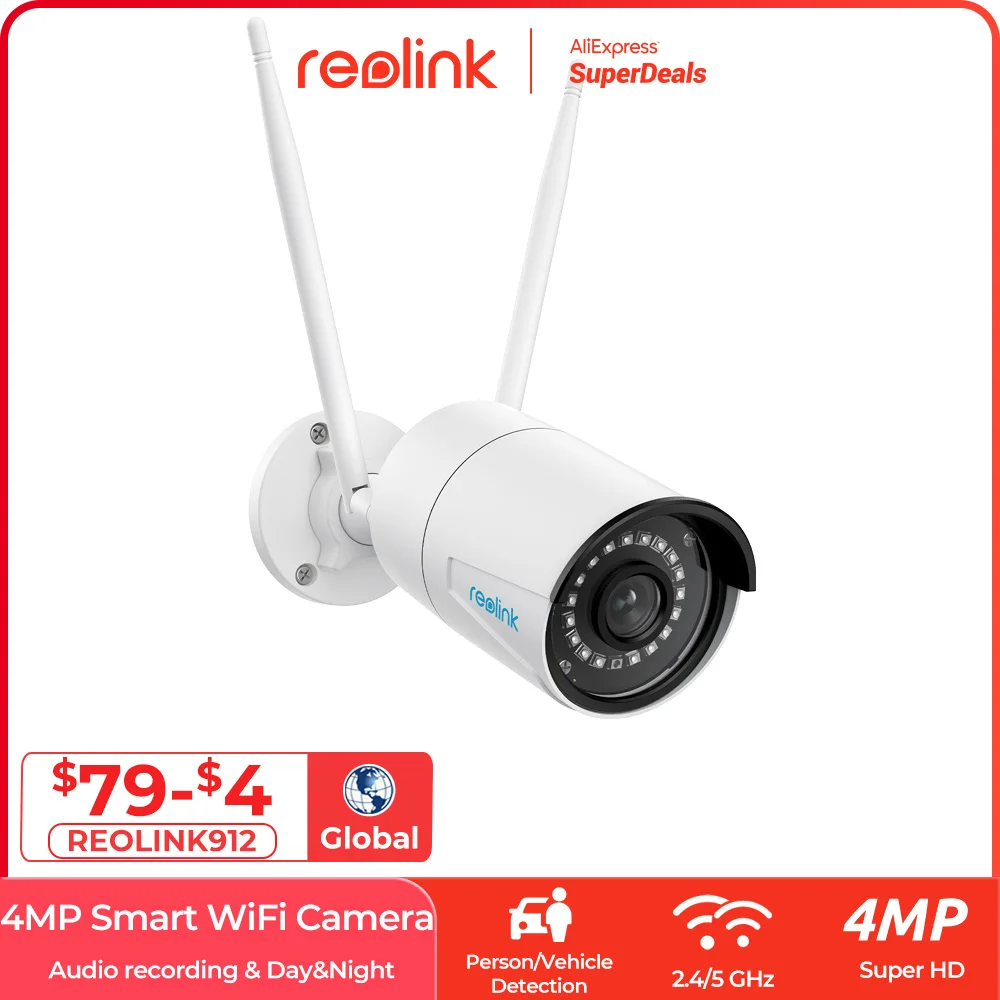 Reolink 4MP wireless ip camera wifi 2.4G/5Ghz Onvif infrared night vision waterproof outdoor indoor home surveillance RLC 410W|hd ip cam|ip camsecurity cam - AliExpress