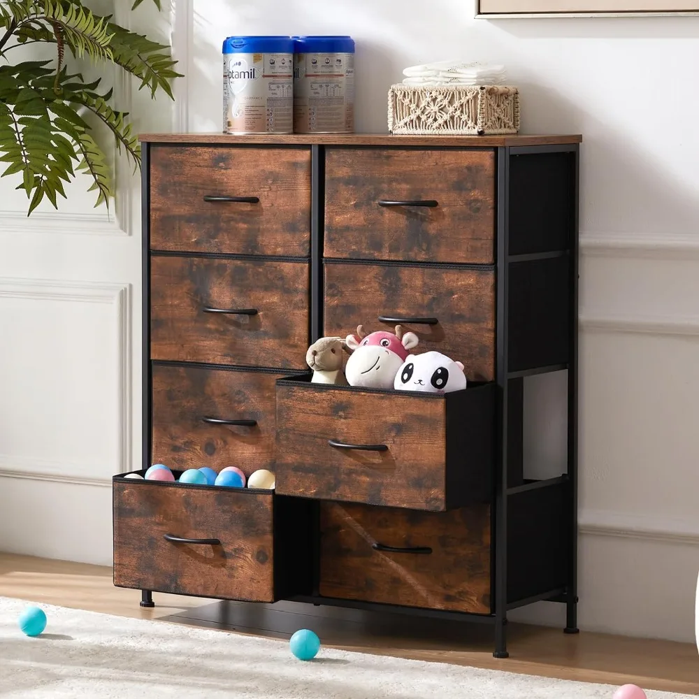 

Dresser for Bedroom Tall Drawer Dresser Organizer Storage Drawers Fabric Storage Tower with 8 Drawers