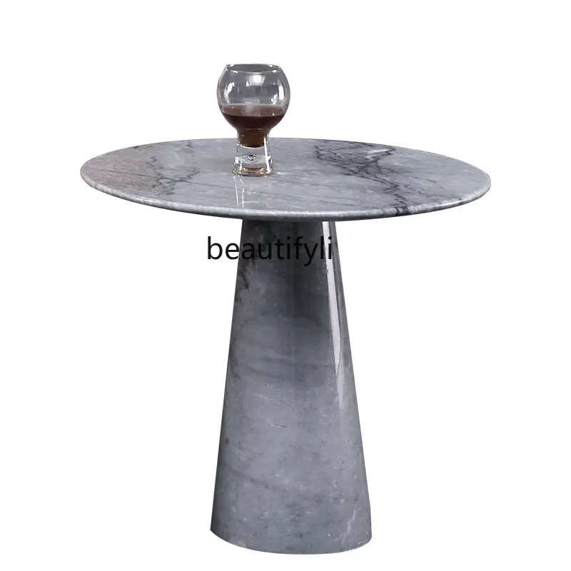 

yj Nordic Marble Living Room Coffee Table Light Luxury Post-Modern Side Table Italian Minimalist Creative Furniture