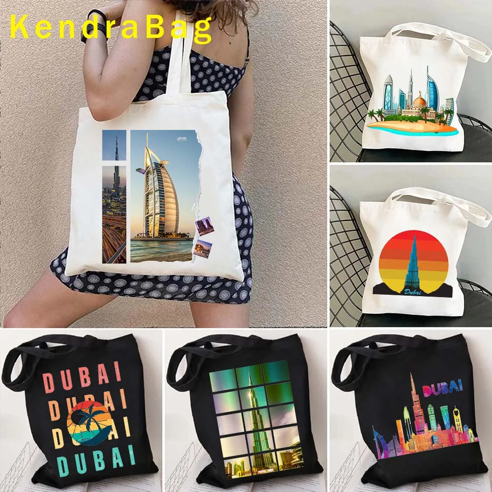 Ladies Handbag Aesthetic Coat of Arms UAE Burj Khalifa Dubai United Arab Emirates TOUR Letter Travel Skyline Heart Map Tote Bag Shopper Handbag ladies handbag,canvas bag