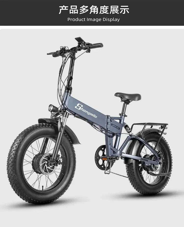 MX21 Mountain Electric Bike 2000W Dual drive 48V15AH Removable battery 20*4.0 Fat Tire Portable E-bicycle Foldable City E-Bike