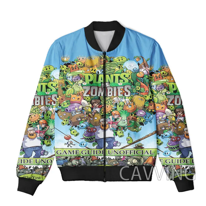 CAVVING 3D Printed  Plant Vs Zombie Zipper Bomber Jackets Men Overcoat Mens Coat Zip Up Jackets for Women/Men  J01 4