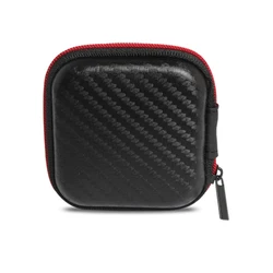 Compact EVA Zipper Earphone Storage Case with Logo Organizer (Kz black no logo)