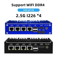 Fanless MINI PC Firewall Appliance Intel Celeron J4125 Soft Router Quad-Cores 4x LAN 2.5G i226V Network Card Pfsense OPNsense 1