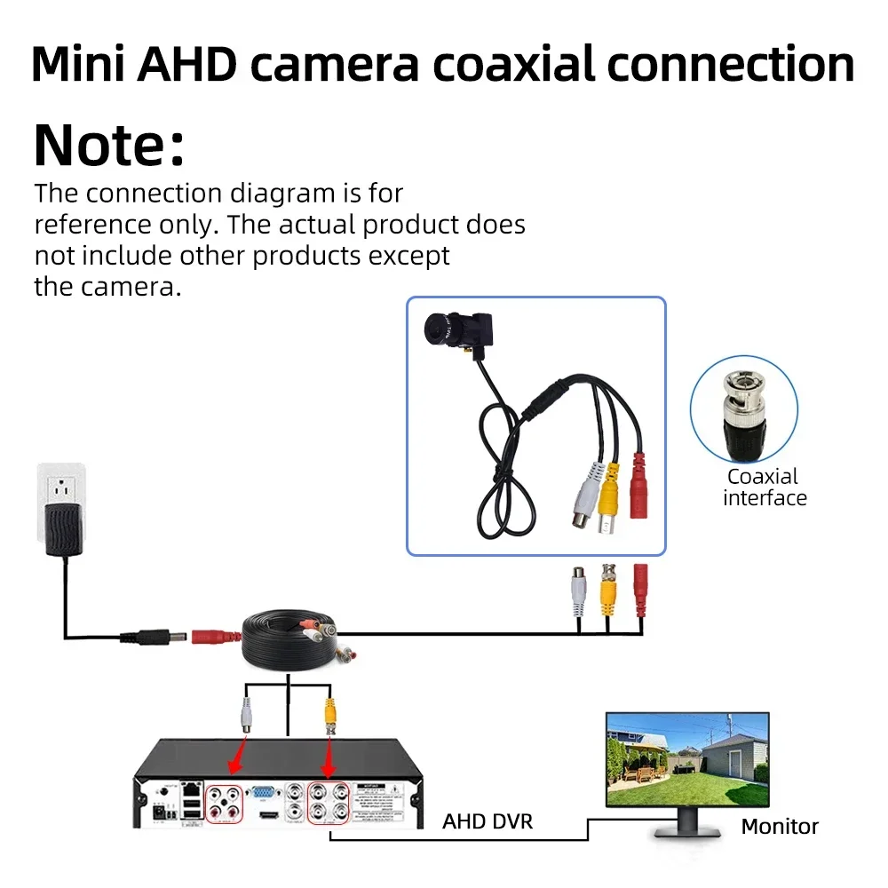 PEGATAH 2MP 1080P HD Mini AHD Camera 3.6mm Lens Security Surveillance CCTV Camera With audio Microphone BNC Video Connector