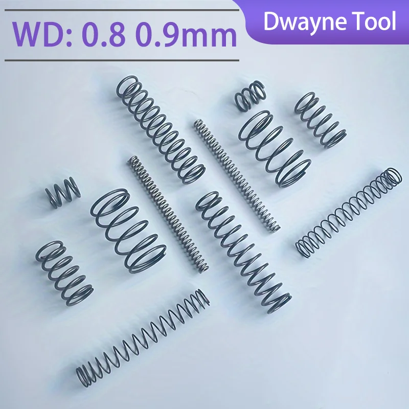 10Pcs Compression Spring 0.8/0.9mm Wire Dia 5mm-18mm OD 5mm-50mm Free Length Spring Steel Extension Spring