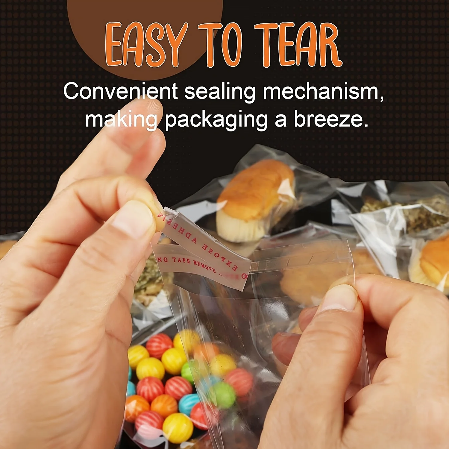 Christmas Cellophane Bags,100Pcs Clear Sweet Goodies Candy Treat Bags - View #7