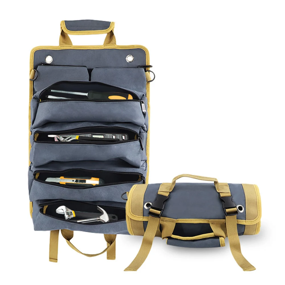 

Heavy Duty Tool Bag Multi Pocket Hanging Tool Roll Portable Tool Organizer Carrier Bag for Mechanic/Electrician/Motorcycle/Truck