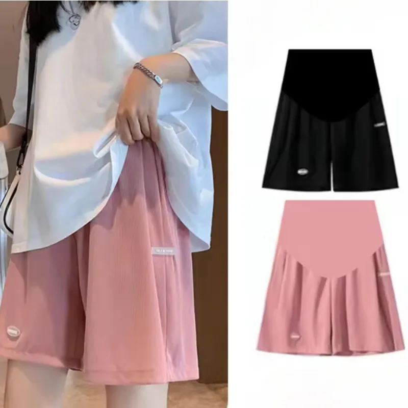 Maternity Summer Plus Size High Waist Pants For Pregnant Women Maternity Wide Leg Loose Shorts Ladies Pregnancy Capris