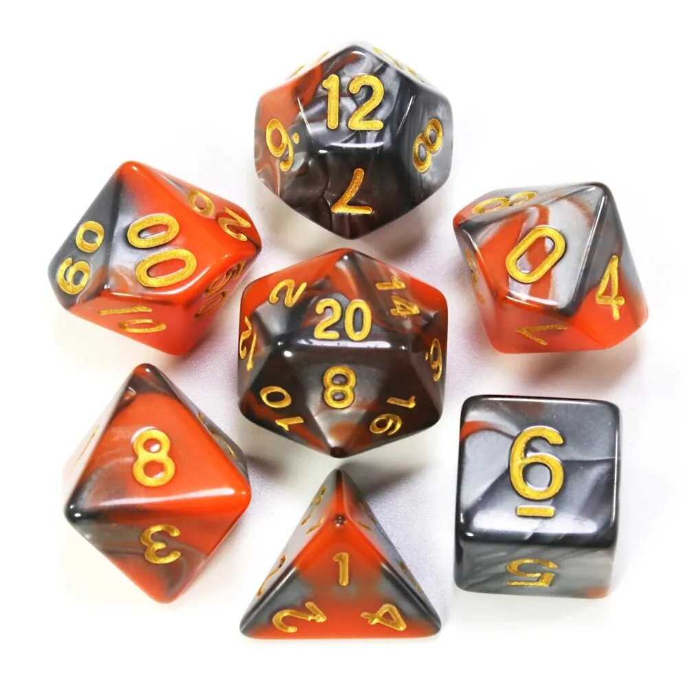 Game Dice DND Role Mixing Colours Set With Bag 9 Different Styles for Portable DND RPG TRPG Games
