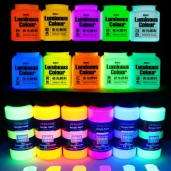 58ml Luminescent Acrylic Paint Orange Red Yellow Blue Green Purple Super Bright DIY Ceramic Glass Fabric 16 Colors