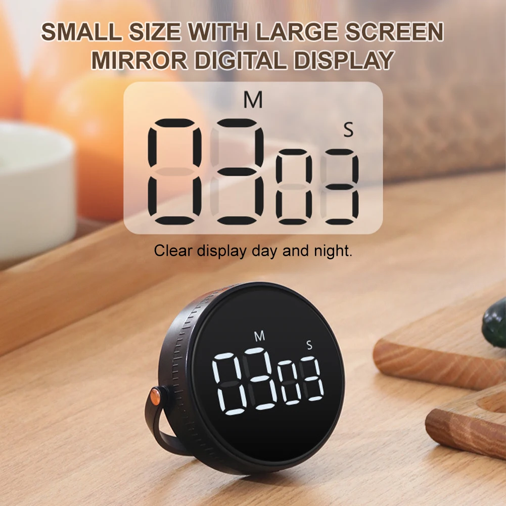 1pcs Kitchen Timer & Stopwatch, Large Digits, Loud Alarm, Mute