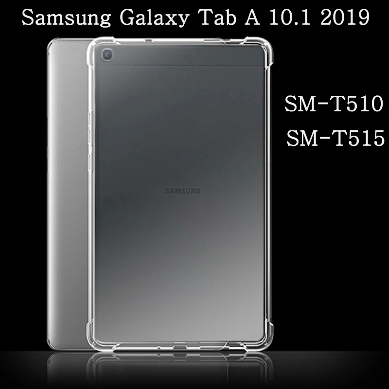 

Tablet Case For Samsung Galaxy Tab A 10.1 2019 SM-T510 SM-T515 T510 Shockproof Soft Silicone Shell Transparent TPU Back Coque