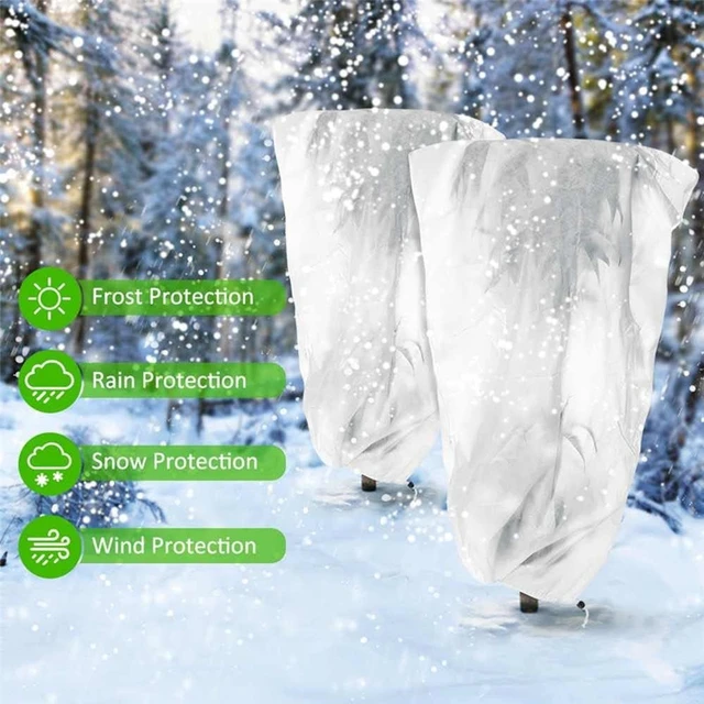 1/3Pcs Plant Covers Freeze Protection Non-woven Fabric Frost Cloth Plants Jacket Drawstring Tree Cover for Outdoor Plants
